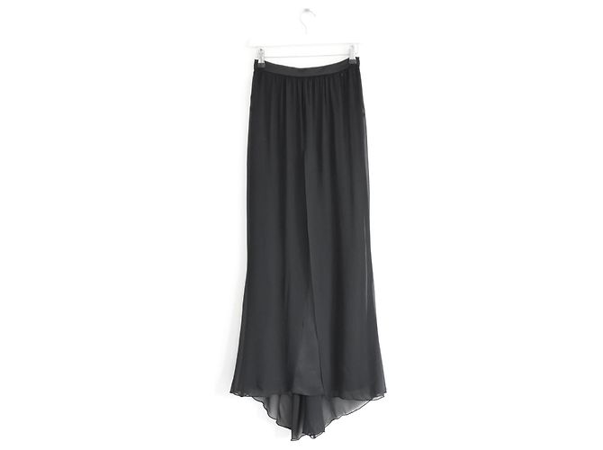 Falda maxi superpuesta de gasa de seda negra Chanel Otoño 2002 02A Negro - vista 2