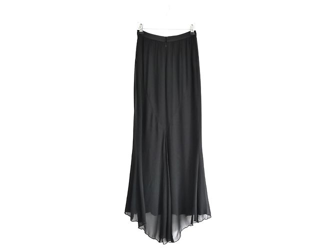 Falda maxi superpuesta de gasa de seda negra Chanel Otoño 2002 02A Negro - vista 5