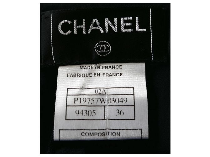 Falda maxi superpuesta de gasa de seda negra Chanel Otoño 2002 02A Negro - vista 9