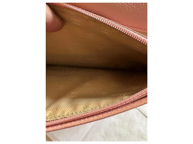 Monedero largo Chanel rosa de cuero Caviar - vista 9