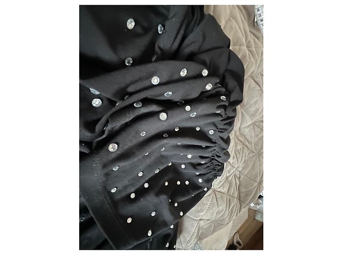 Philipp Plein Couture schwarzes One-Shoulder-Kleid mit Raffung und Strasssteinen - Ansicht 4