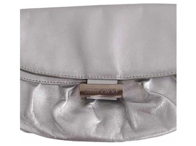 Borsa a tracolla Jimmy Choo in pelle argento - vista 4
