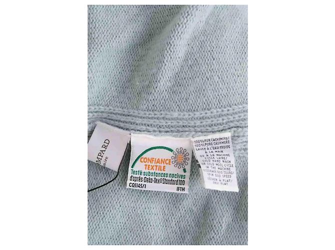 Poncho Eric Bompard de cashmere verde - vista 5