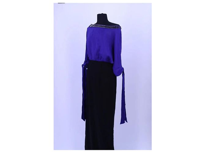 Paule Ka Blaues Seidenkleid - Ansicht 2