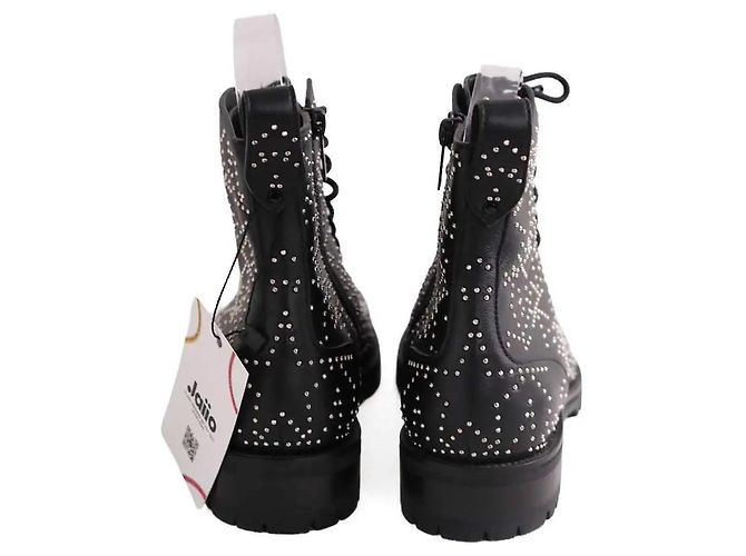 Stivaletti stringati in pelle nera Jimmy Choo Nero - vista 2