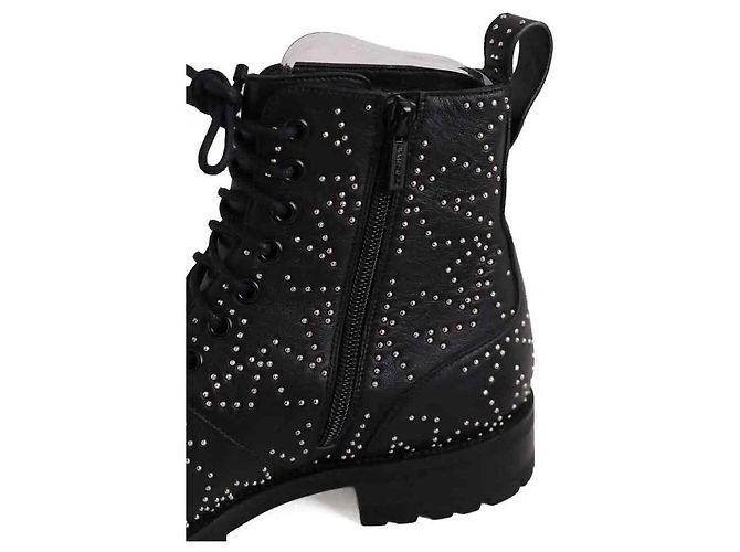 Stivaletti stringati in pelle nera Jimmy Choo Nero - vista 4