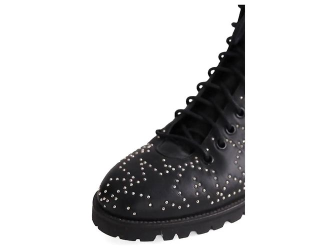 Stivaletti stringati in pelle nera Jimmy Choo Nero - vista 5