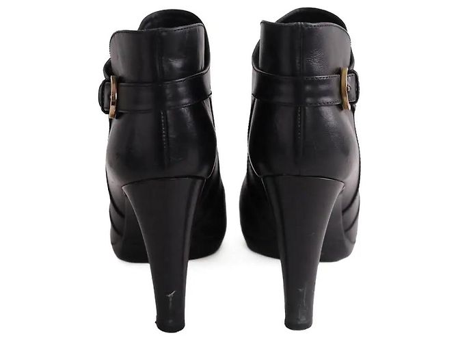 Botas Sergio Rossi de cuero negro con hebilla - vista 2
