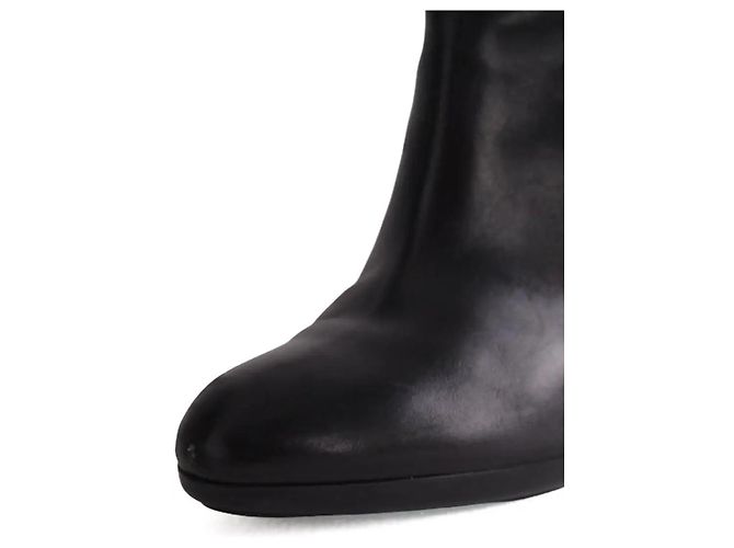 Botas Sergio Rossi de cuero negro con hebilla - vista 4