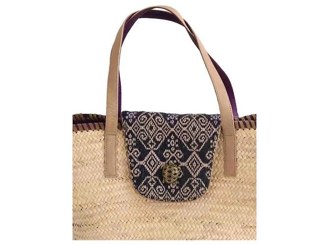 Borsa tote in vimini beige Claris Virot - vista 2