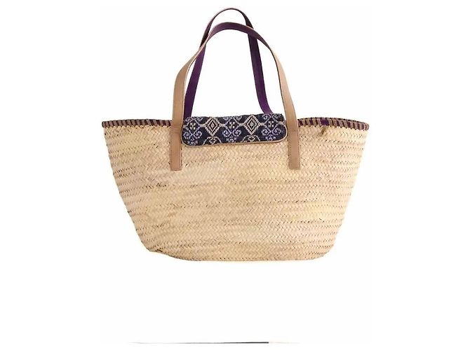 Borsa tote in vimini beige Claris Virot - vista 4