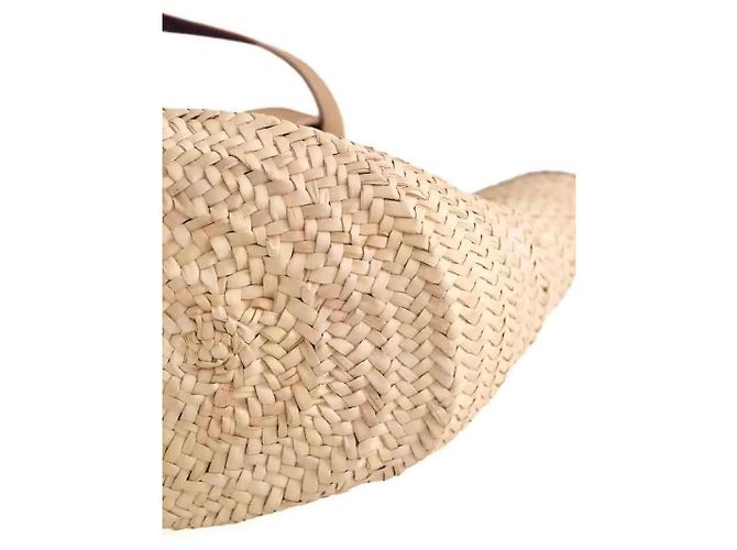 Borsa tote in vimini beige Claris Virot - vista 5