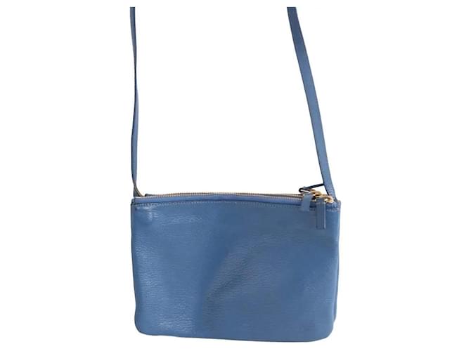 Borsa a tracolla in pelle blu Céline - vista 3