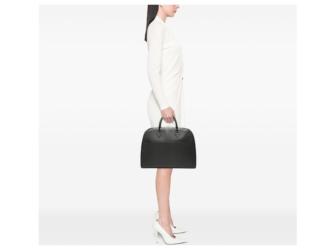 Borsa Business Louis Vuitton Epi Sorbonne Nera Nero - vista 6