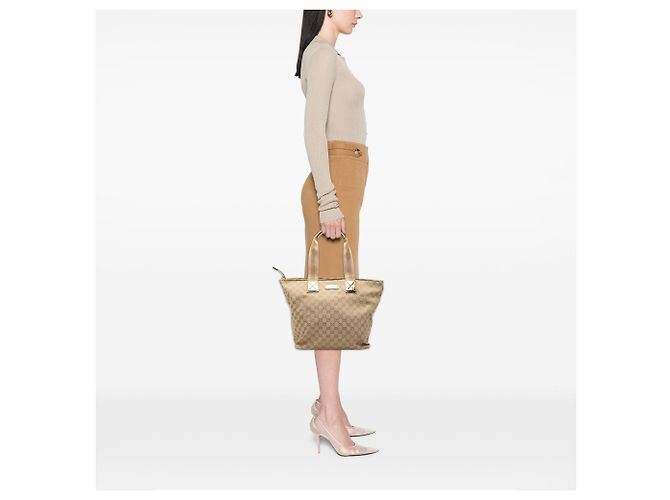 Tote Gucci GG Canvas Web beige - vista 7