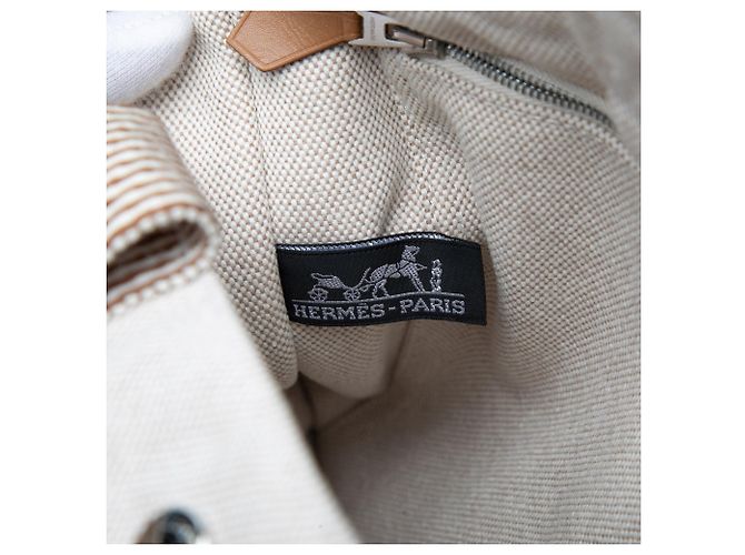 Borsa Tote Hermès Fourre Tout MM in tela beige - vista 5