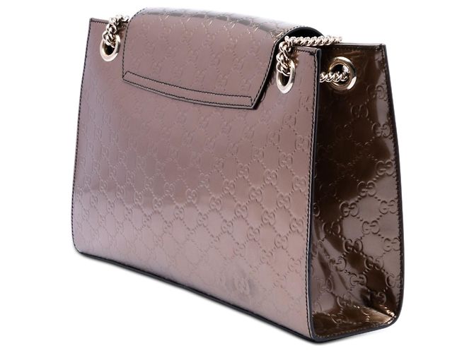 Borsa a tracolla Gucci Large Guccissima Emily Marrone - vista 2