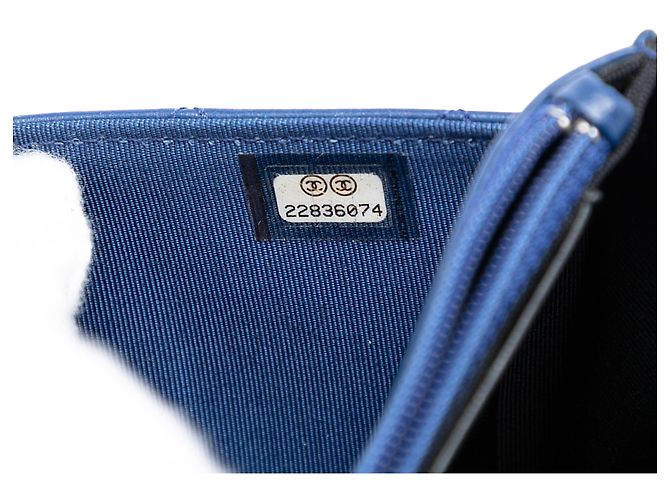 Borsa Crossbody Chanel Bicolor Quilted Lambskin Elegant CC Flap Wallet on Chain Blu - vista 5