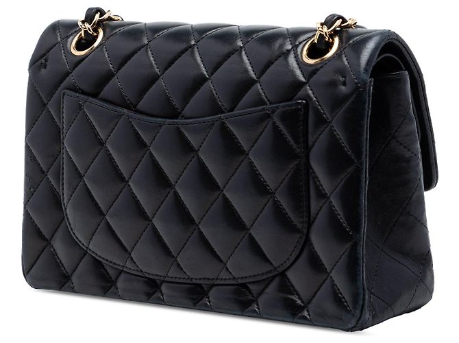 Borsa a tracolla Chanel Small Classic Double Flap in pelle di agnello nera Nero - vista 2