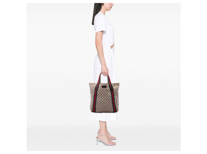 Tote Gucci GG Canvas Web Beige - vista 6