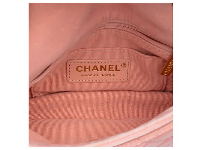 Borsa Crossbody Chanel Mini Quilted Velvet Double Frame Flap Rosa - vista 4