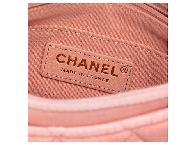 Borsa Crossbody Chanel Mini Quilted Velvet Double Frame Flap Rosa - vista 5