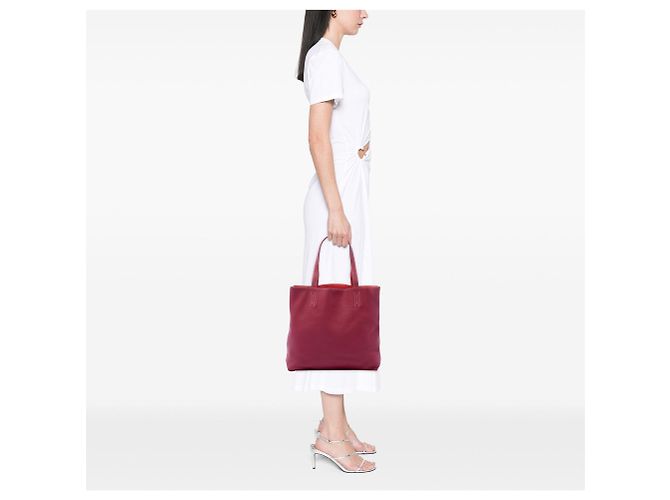 Borsa Tote Hermès Clemence Double Sens 36 Rossa Rosso - vista 6