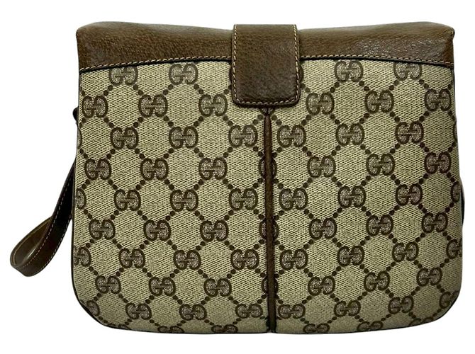 Borsa a tracolla Gucci GG Supreme Web marrone - vista 2