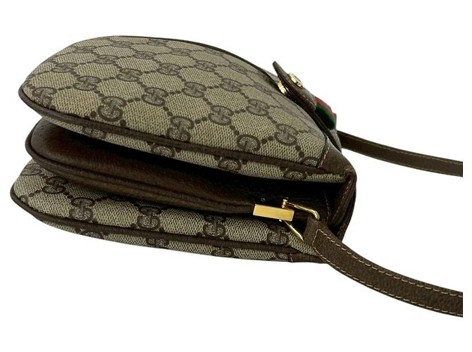 Borsa a tracolla Gucci GG Supreme Web marrone - vista 7