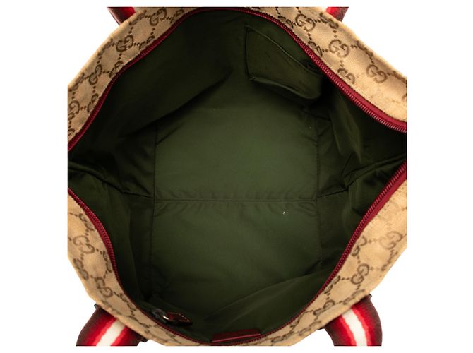 Borsa Gucci GG Canvas Web Tan Cammello - vista 4