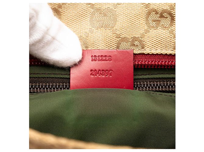 Borsa Gucci GG Canvas Web Tan Cammello - vista 6