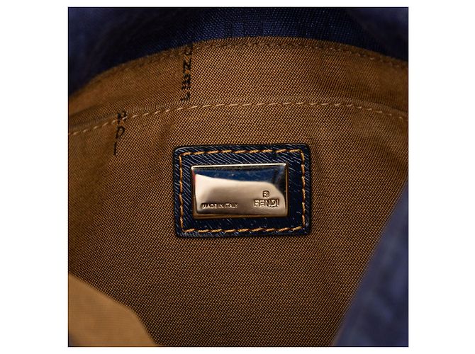 Borsa a tracolla Fendi Zucchino Canvas blu - vista 5