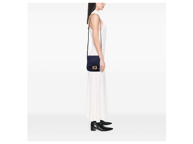 Borsa a tracolla Fendi Zucchino Canvas blu - vista 6