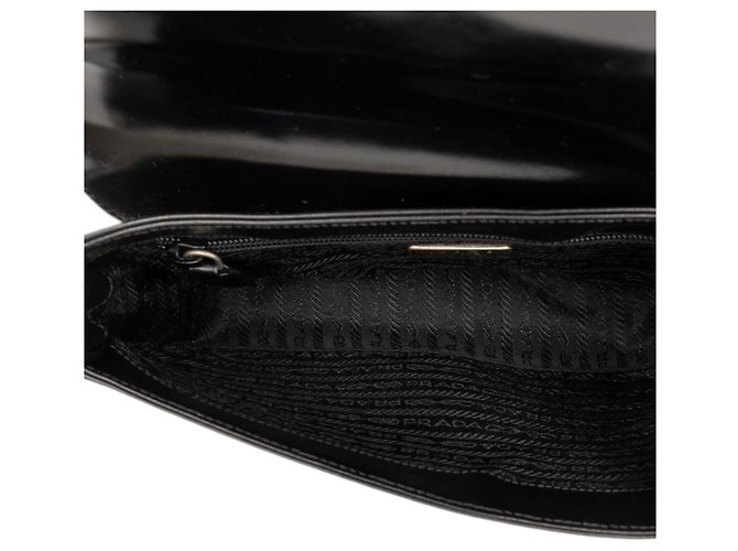 Borsa a tracolla con patta Prada in pelle Spazzolato nera Nero - vista 4