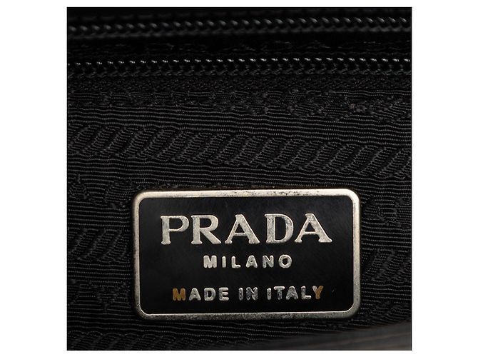 Borsa a tracolla con patta Prada in pelle Spazzolato nera Nero - vista 5