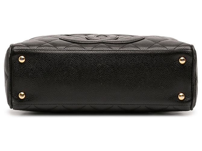 Borsa Bowling Chanel CC Matelassé in Pelle Caviar Nera Nero - vista 3