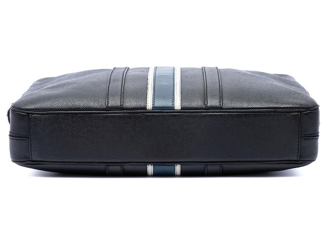 Borsa da Lavoro Louis Vuitton Taiga Striped Porte Documents Voyage PM Nera Nero - vista 3