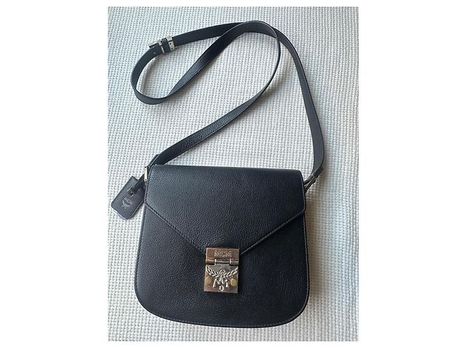 Borsa a tracolla Tracy in pelle nera MCM Nero - vista 2