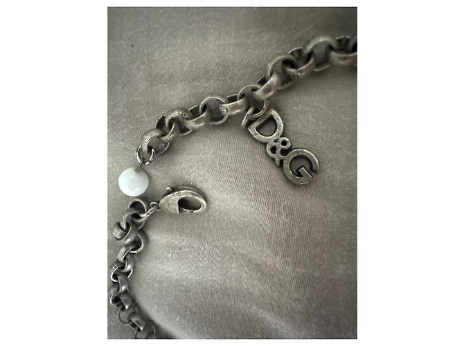 Collana con charm D&G con pendenti a forma di Chiave, Cameo, Croce e Cuore Bianco Silver hardware - vista 5