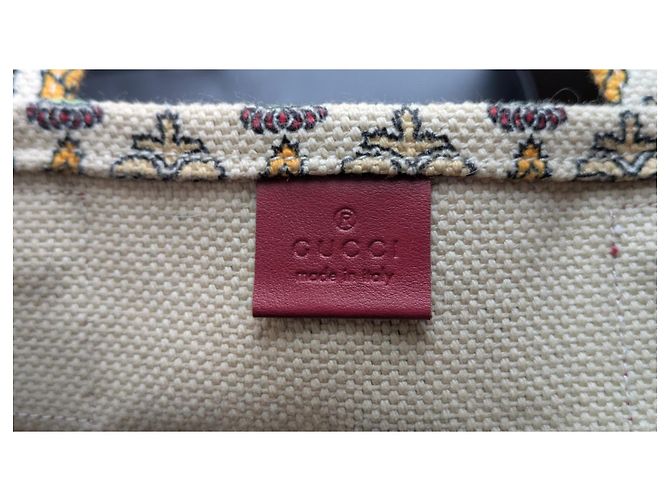 Borsa Tote Gucci Firenze 1921 - Design Pigna Rosso Beige Verde Giallo - vista 10
