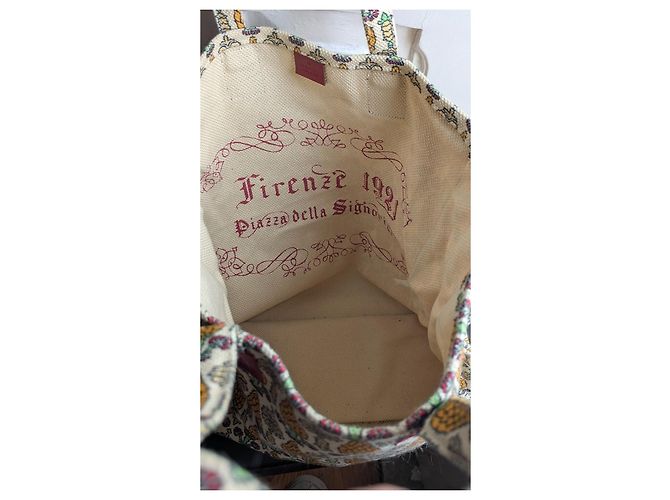 Borsa Tote Gucci Firenze 1921 - Design Pigna Rosso Beige Verde Giallo - vista 11