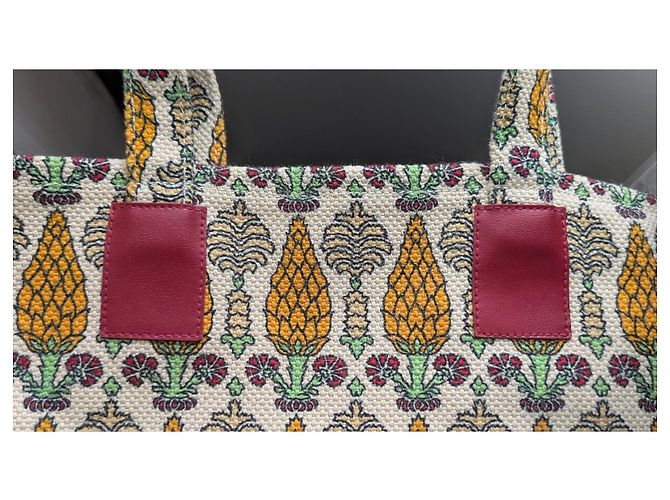 Borsa Tote Gucci Firenze 1921 - Design Pigna Rosso Beige Verde Giallo - vista 19