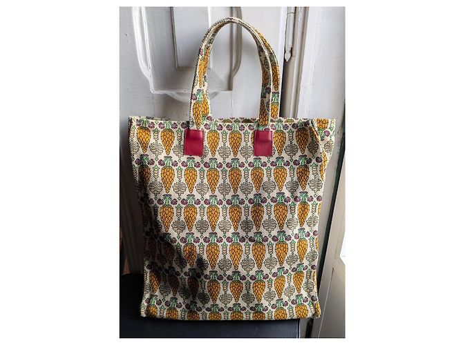 Borsa Tote Gucci Firenze 1921 - Design Pigna Rosso Beige Verde Giallo - vista 2