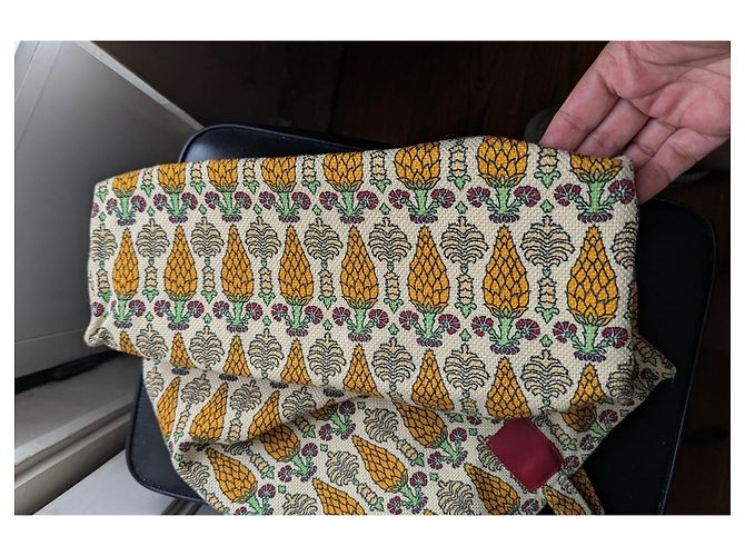Borsa Tote Gucci Firenze 1921 - Design Pigna Rosso Beige Verde Giallo - vista 5