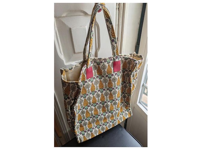 Borsa Tote Gucci Firenze 1921 - Design Pigna Rosso Beige Verde Giallo - vista 8