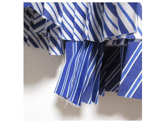 Falda plisada de popelina de algodón sacai Azul - vista 6
