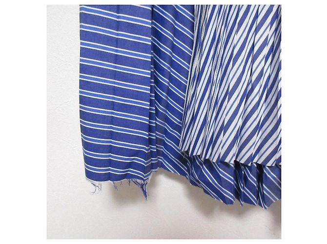 Falda plisada de popelina de algodón sacai Azul - vista 7