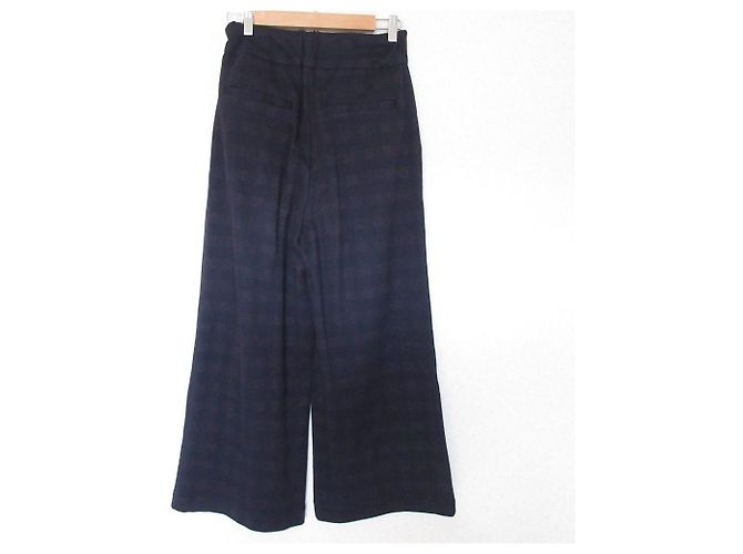 Autre Marque MYTHS Shadow Check Stretch Wide Pants Blu Blu navy - vista 2
