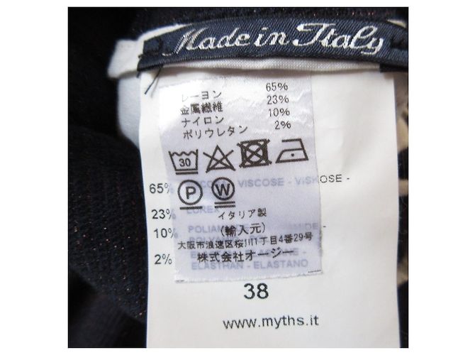 Autre Marque MYTHS Shadow Check Stretch Wide Pants Blu Blu navy - vista 4