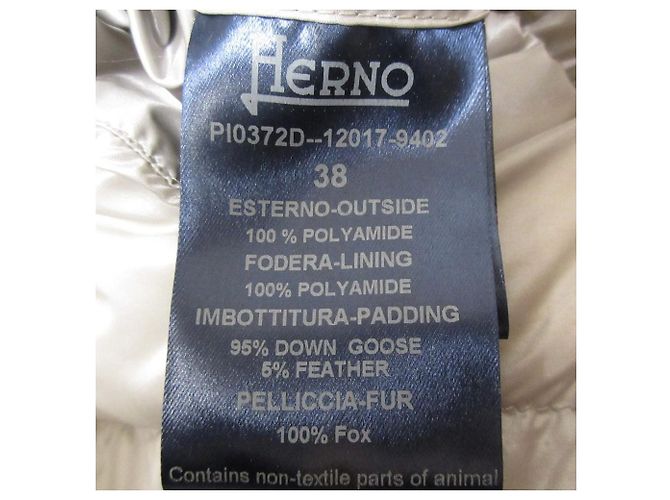 Autre Marque Abrigo largo de plumón con piel de zorro Herno Castaño - vista 11